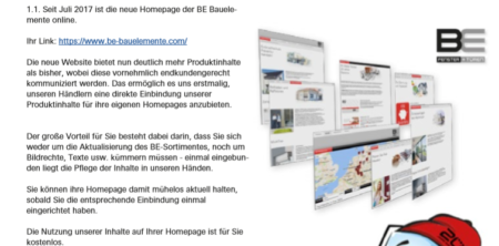 Die neue BE-Webseite- BE Bauelemente GmbH