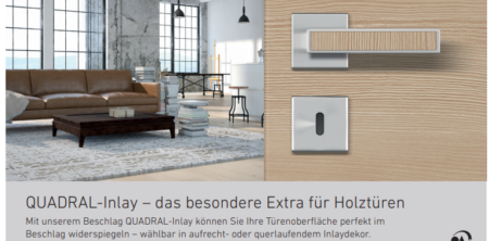 Info-Flyer, QUADRAL-Inlay für Holztüren