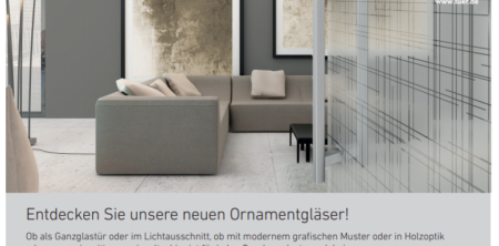 Tür+Beschlag, neue Ornament-Gläser
