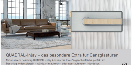 Info-Flyer, QUADRAL-Inlay für Ganzglastüren