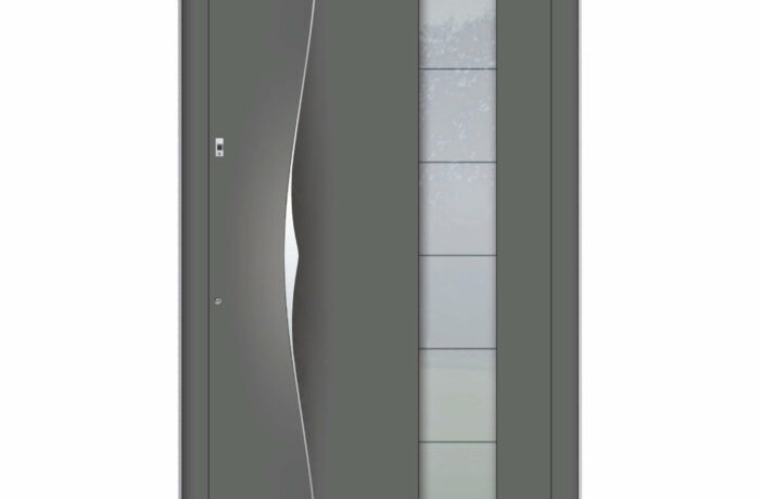 Pirnar-alu-eingangstuer-premium-6018-eleganter-aussengriff-9619-satinato-glas-1