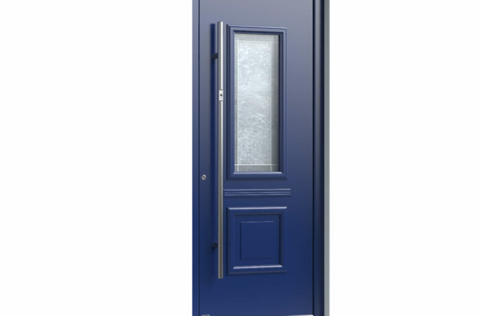 Pirnar-alu-eingangstuer-premium-classico-3340-blau-bleiverglasung-mit-motiv